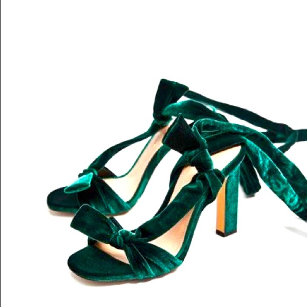 Zara Velvet Lace up heels